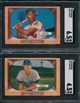 1955 Bowman #20 Smith & #21 Hoak, Lot of (2) SGC