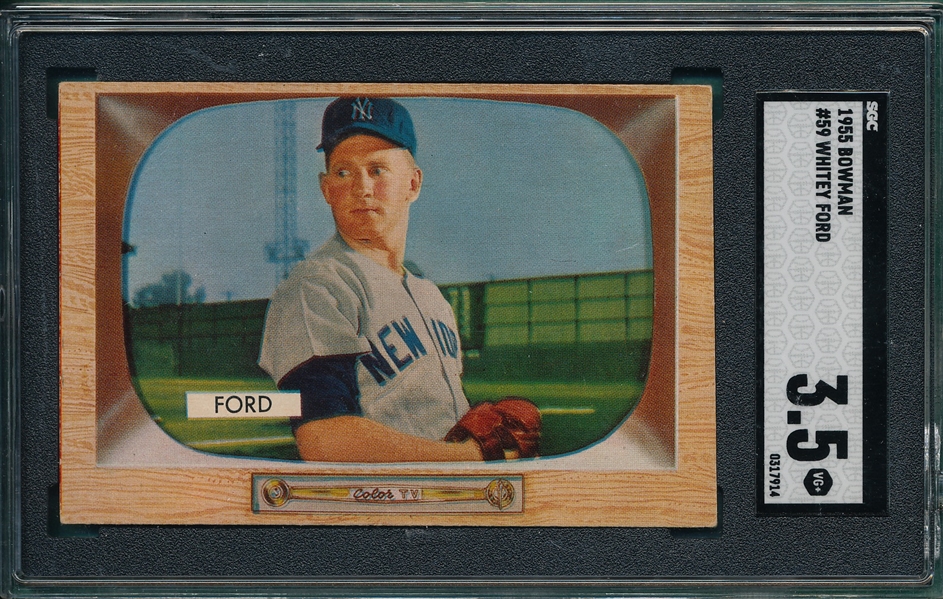 1955 Bowman #059 Whitey Ford SGC 3.5