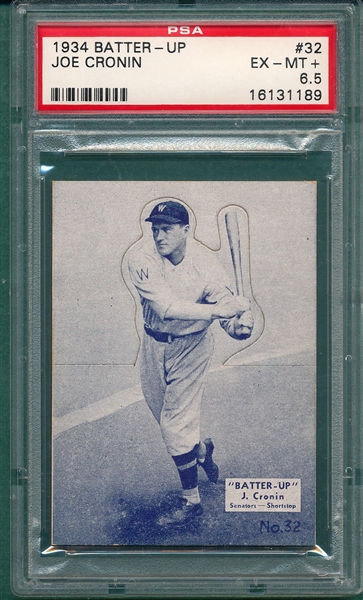 1934-36 Batter Up #032 Joe Cronin PSA 6.5 *Blue*