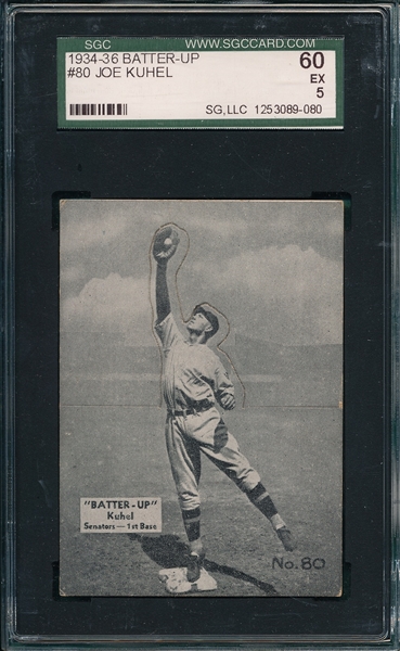 1934-36 Batter Up #080 Joe Kuhel SGC 60 *Gray*
