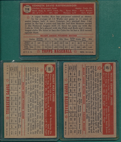 1952 Topps Lot of (7) W/ Simmons