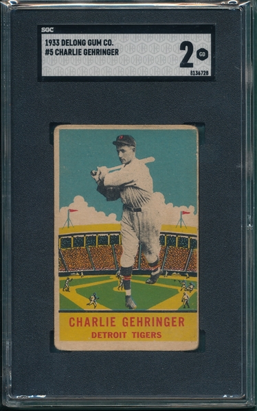 1933 DeLong #5 Charlie Gehringer SGC 2