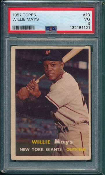 1957 Topps #10 Willie Mays PSA 3