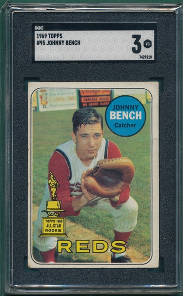 1969 Topps #95 Johnny Bench SGC 3