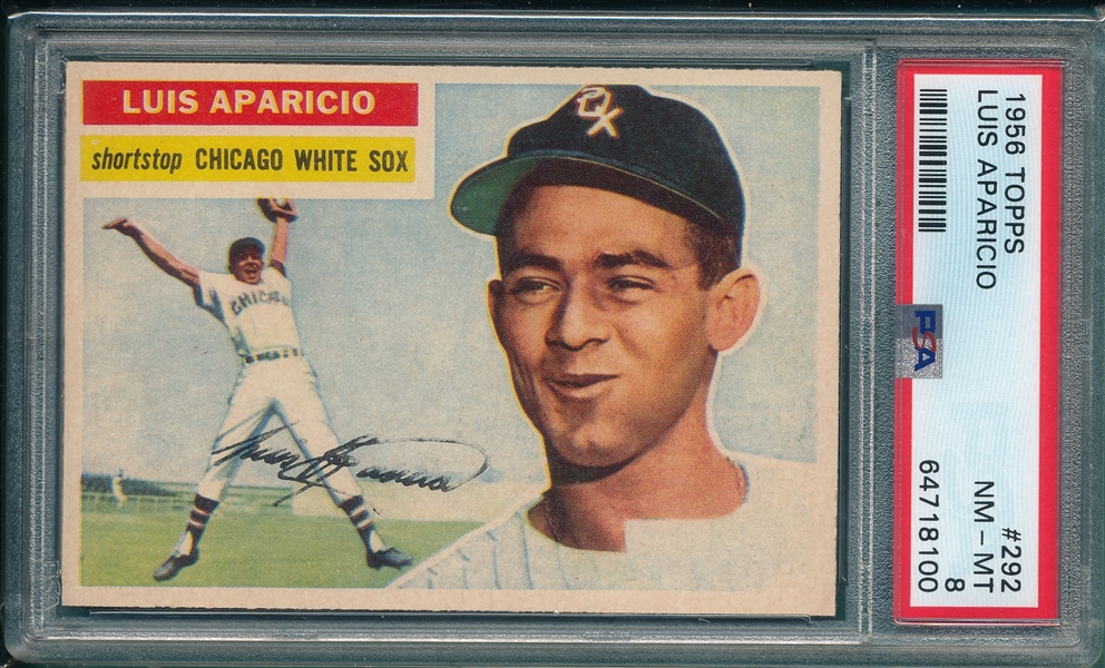 1956 Topps #292 Luis Aparicio PSA 8 *Rookie*
