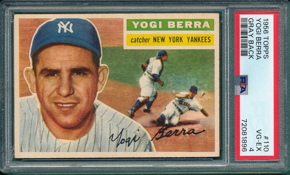 1956 Topps #110 Yogi Berra PSA 4 *Gray*