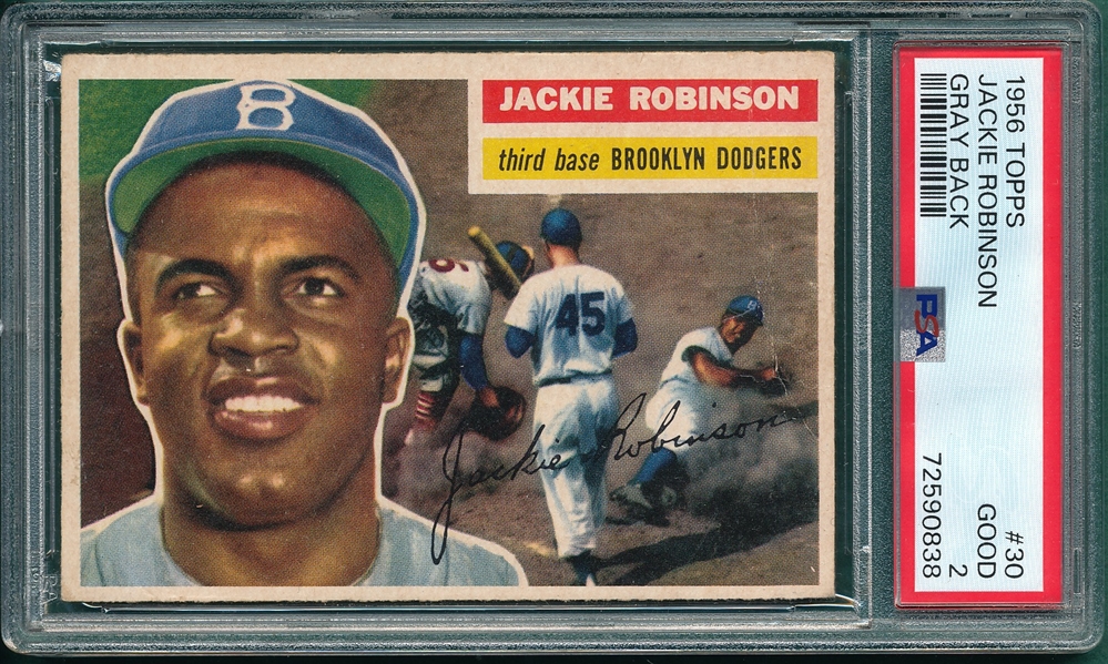 1956 Topps #30 Jackie Robinson PSA 2 *Gray*