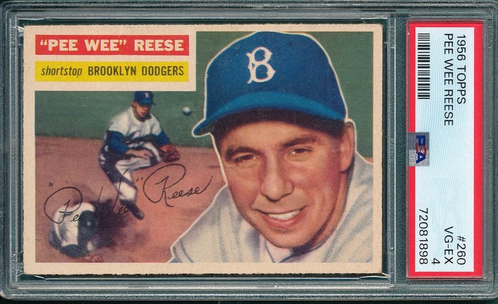 1956 Topps #260 Pee Wee Reese PSA 4
