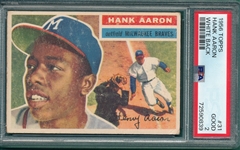 1956 Topps #31 Hank Aaron PSA 2 *White*