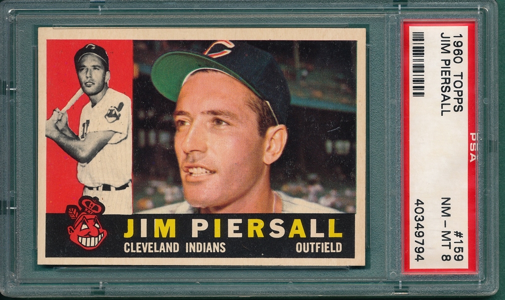 1960 Topps #159 Jim Piersall PSA 8
