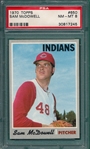 1970 Topps #650 Sam McDowell PSA 8
