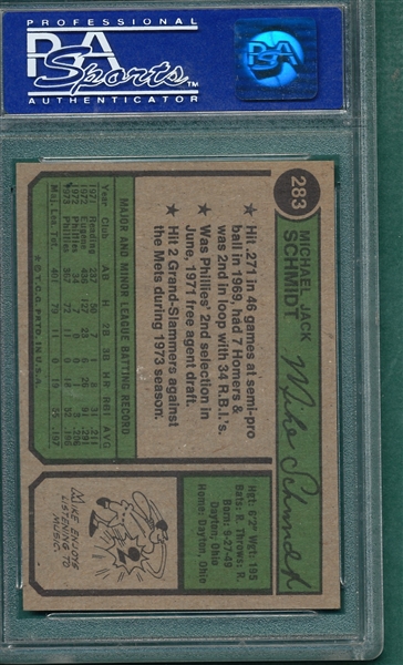 1974 Topps #283 Mike Schmidt PSA 7