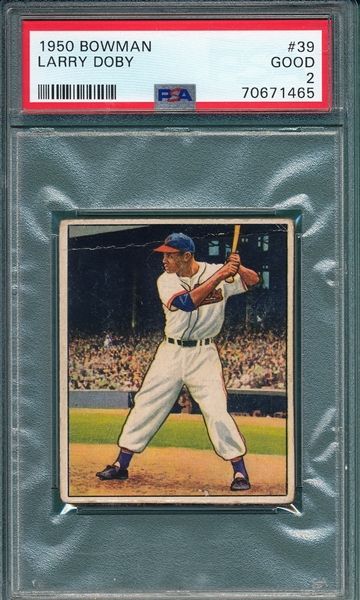 1950 Bowman #039 Larry Doby PSA 2