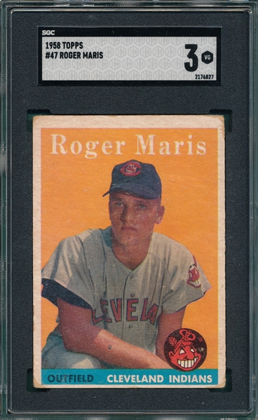 1958 Topps #47 Roger Maris SGC 3 *Rookie*