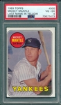 1969 Topps #500 Mickey Mantle PSA 4 *Yellow*