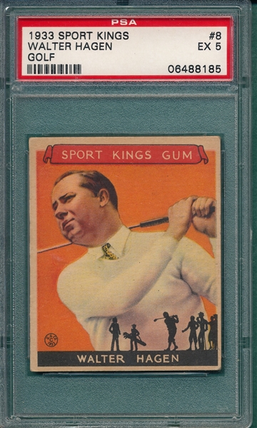 1933 Sport Kings Golfer #8 Walter Hagen PSA 5
