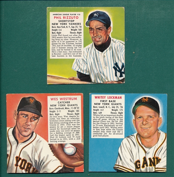 1953-54 Red Man Lot of (3) W/ Rizzuto