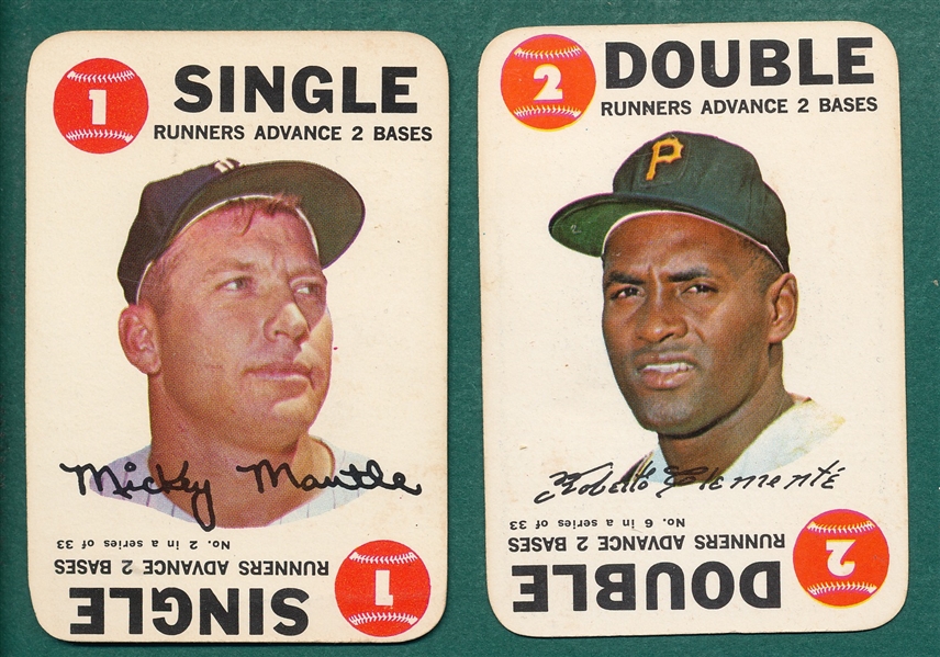 1968 Topps Game Clemente & Mantle, Lot of (2)