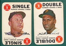 1968 Topps Game Clemente & Mantle, Lot of (2)