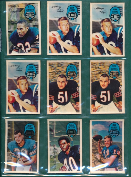 1970/71 Kellogg's Football Lot of (133) W/ (4) Unitas
