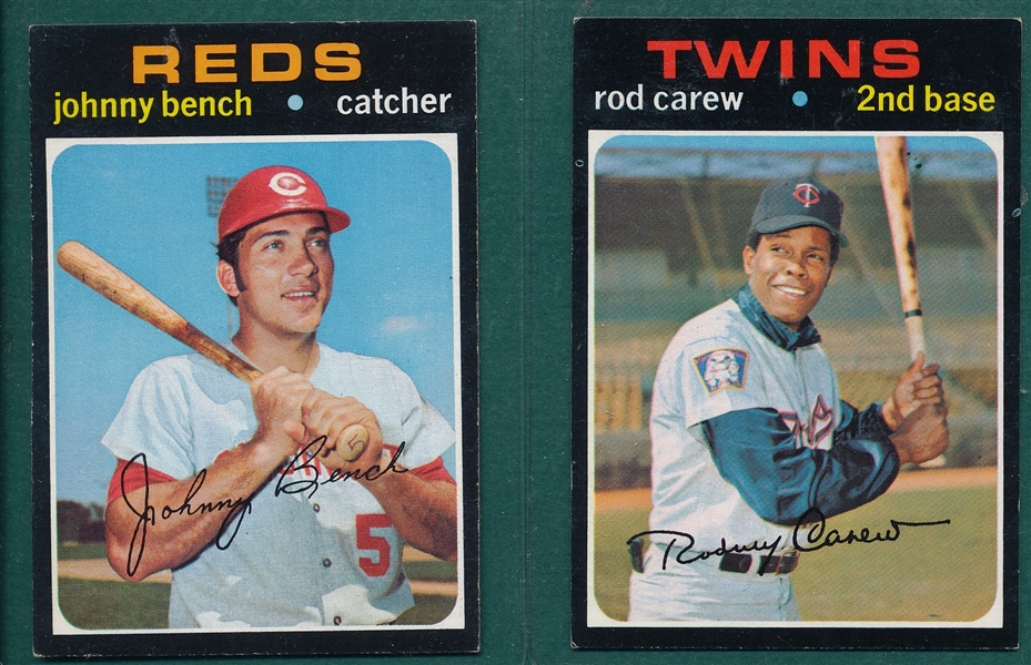1971 Topps #210 Carew & #250 Bench, Lot of (2)
