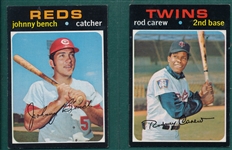 1971 Topps #210 Carew & #250 Bench, Lot of (2)