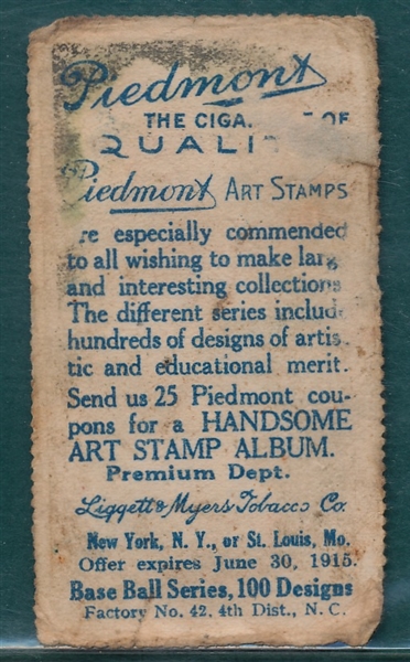1914 T330-2 Devore Piedmont Art Stamps