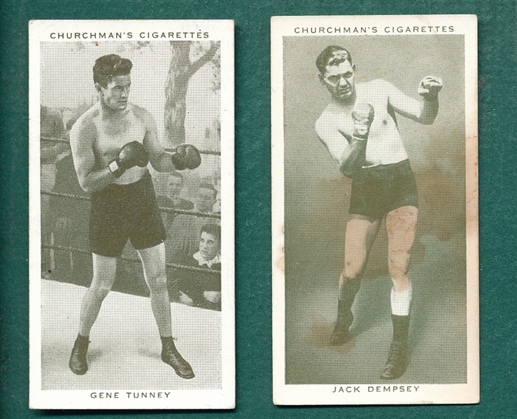1938 Churchman's Boxing Dempsey & Tunney, Lot of (2)